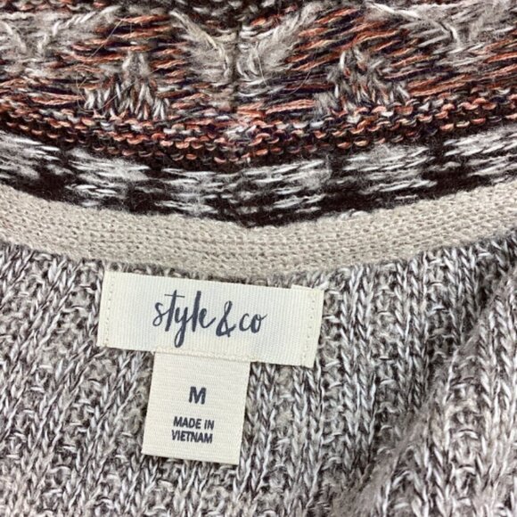 Style & Co BOHO Fringed Open Cardigan Sweater Sz M Cotton Blend #49N - Picture 6 of 7